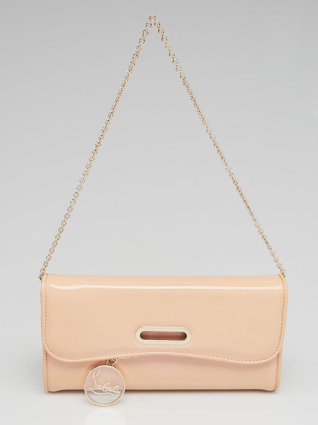 Christian Louboutin Nude Patent Leather Riviera Clutch Bag