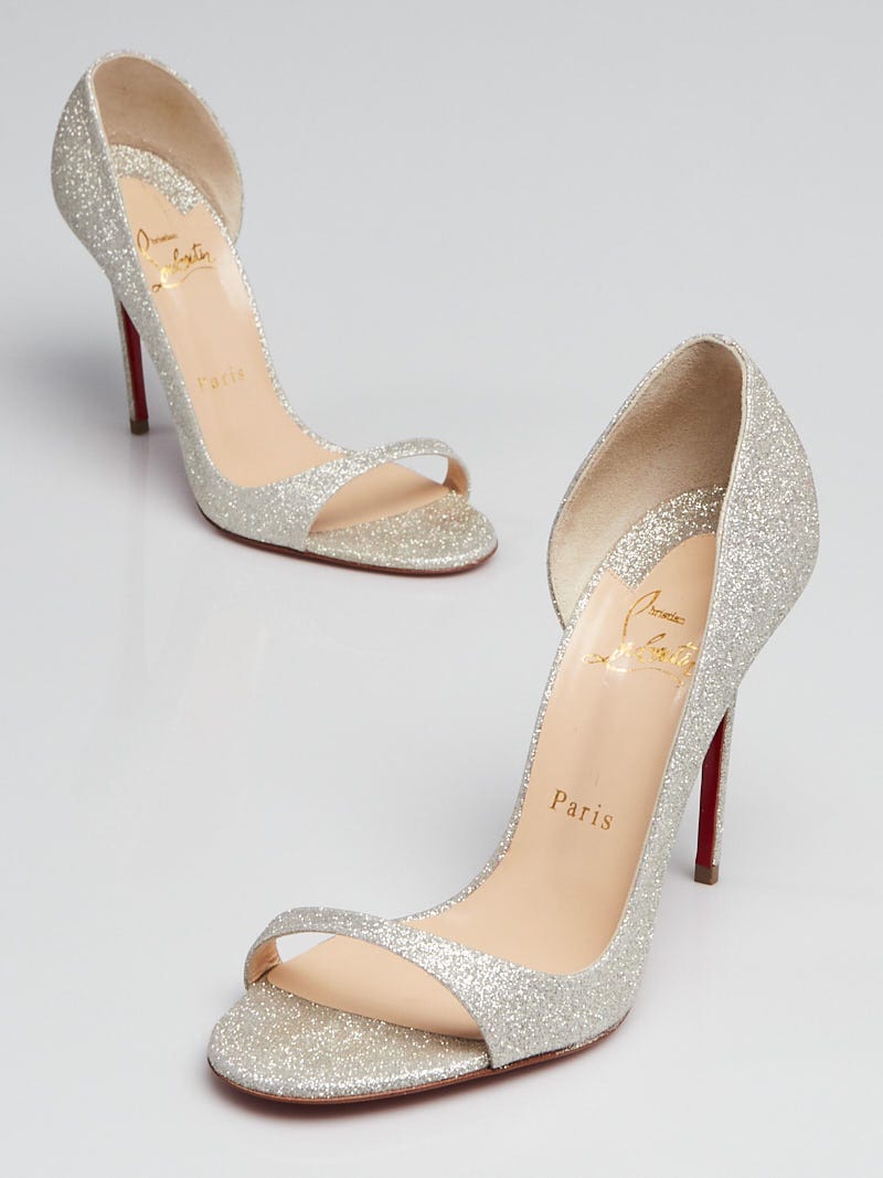 Silver glitter outlet louboutin heels