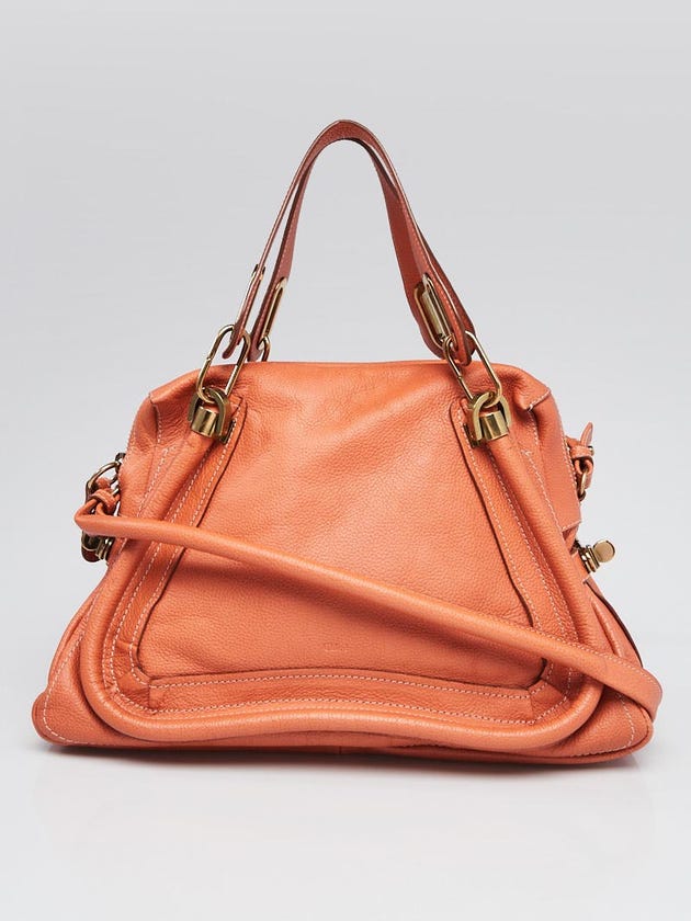 Chloe Suntan Pebbled Leather Medium Paraty Bag