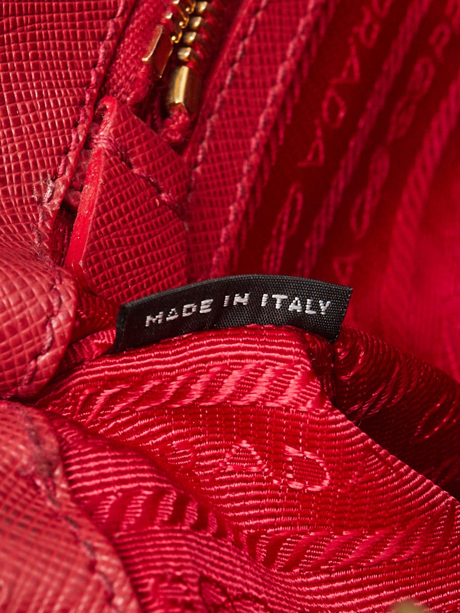 Prada Double Zip BN2569 Red Saffiano Leather Tote - BrandConscious  Authentics