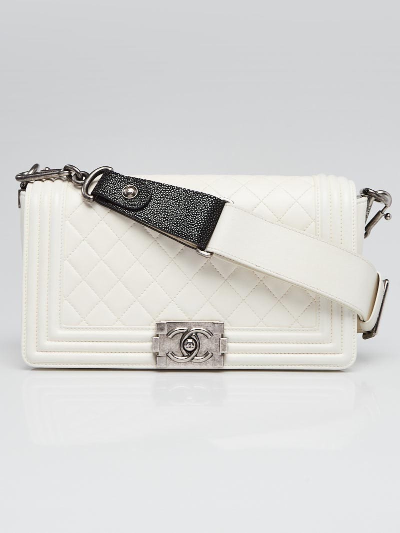 Chanel Boy Bag With Signature Strap And Quilted Logo  Bragmybag