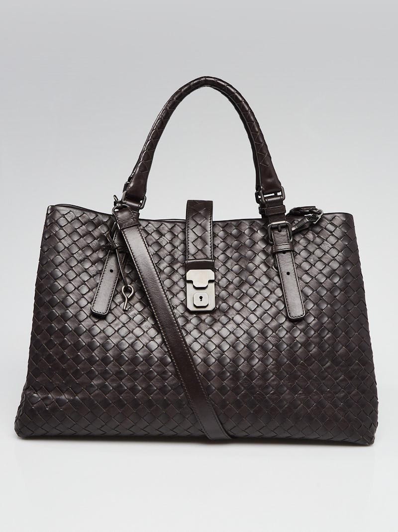 Bottega Veneta Ebano Intrecciato Woven Nappa Leather Roma