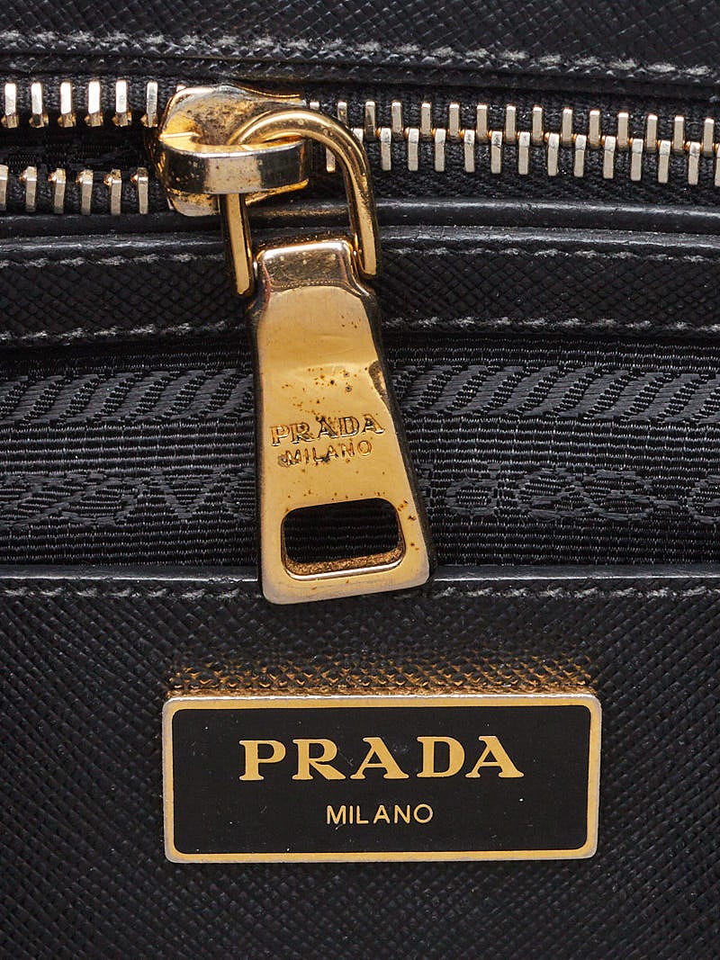 Prada Black Saffiano Lux Leather Medium Double Zip Tote Bag BN2274 Prada Black Saffiano Lux Leather Medium Double Zip Tote Bag BN2274