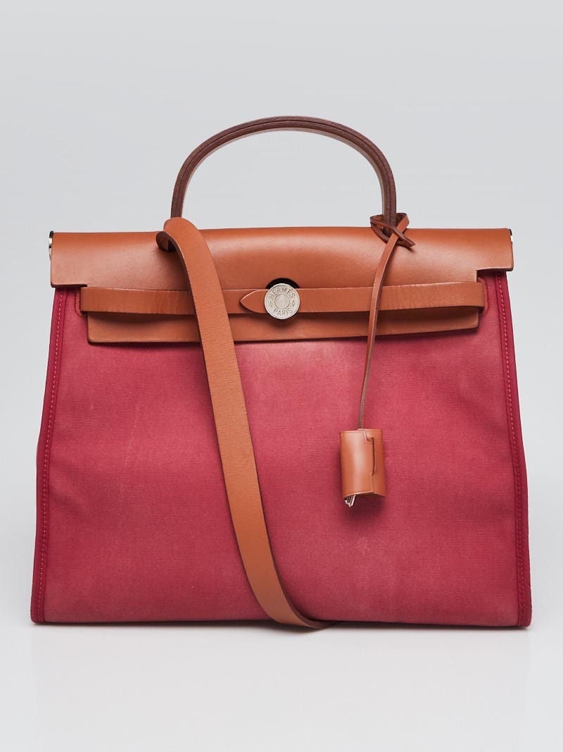 Herbag leather handbag Hermès Red in Leather - 21150659