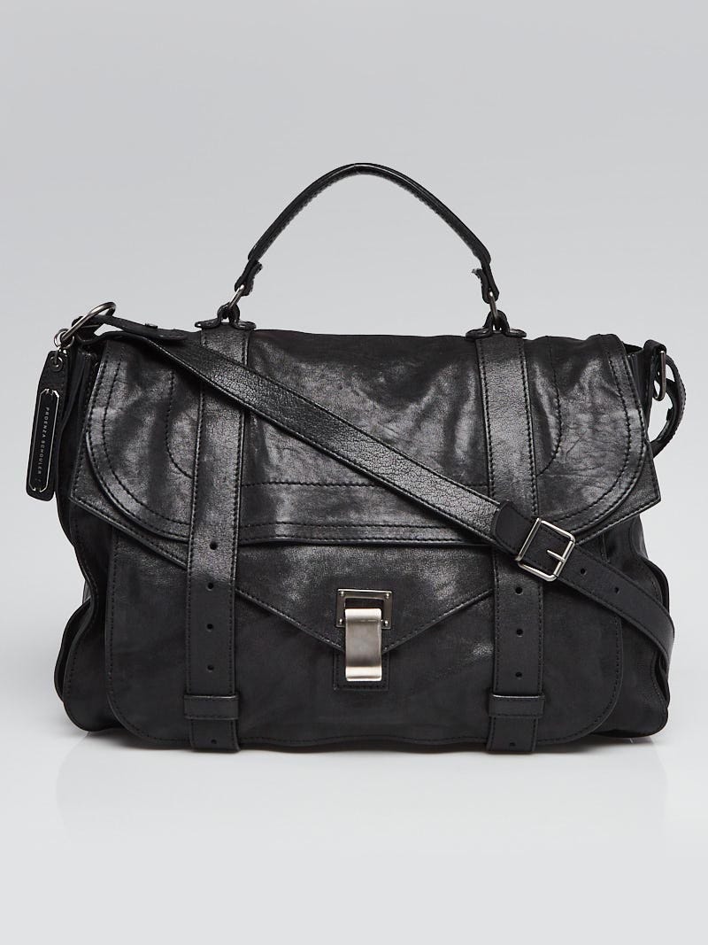 Proenza Schouler Black Leather Extra Large PS1 Satchel Bag ...