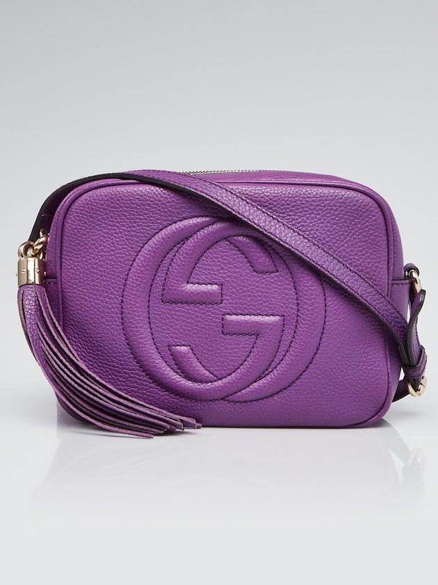Gucci Purple Pebbled Leather Soho Disco Small Shoulder Bag