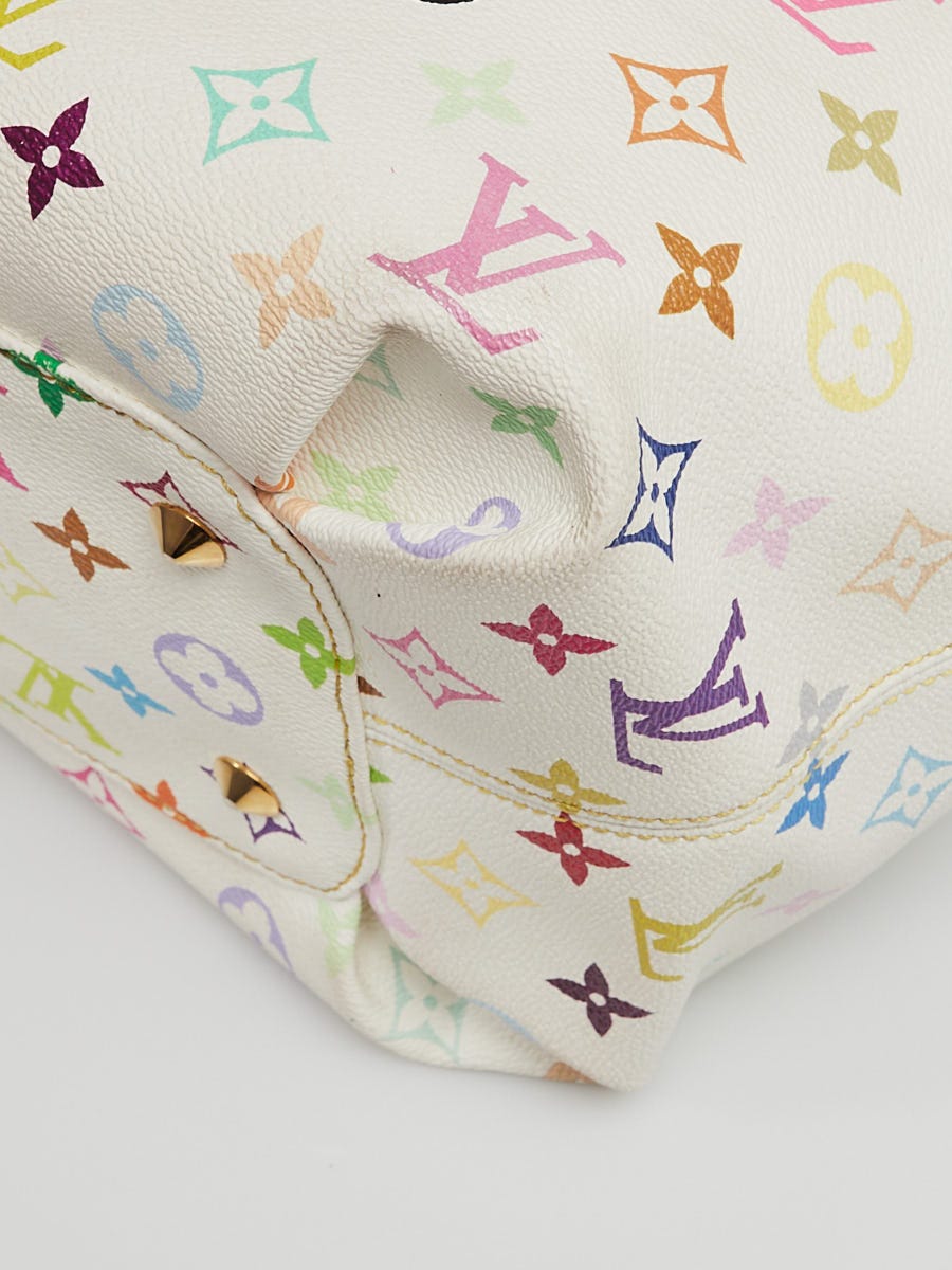 Louis Vuitton White Monogram Multicolore Annie GM Tote Bag - Yoogi's Closet