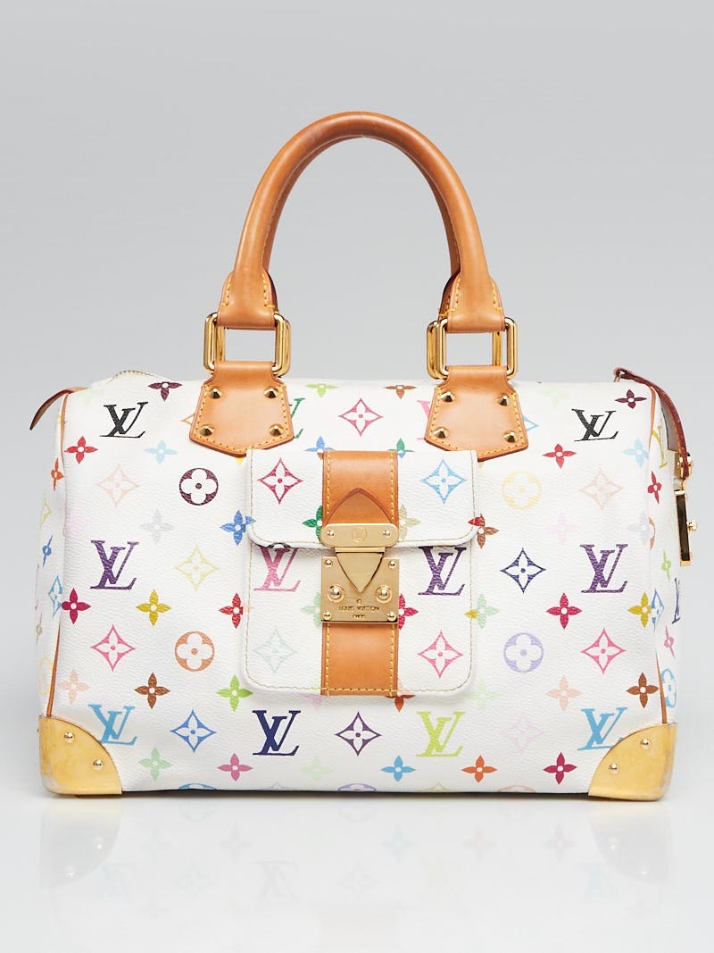 Louis Vuitton White Monogram Multicolore Speedy 30 Bag - Yoogi's Closet