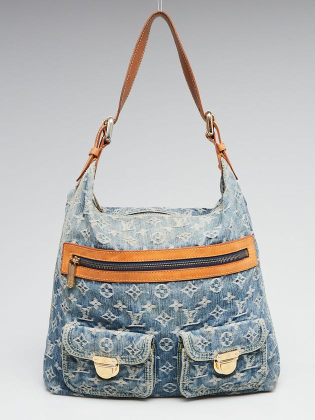 Louis Vuitton Blue Denim Monogram Denim Baggy GM Bag