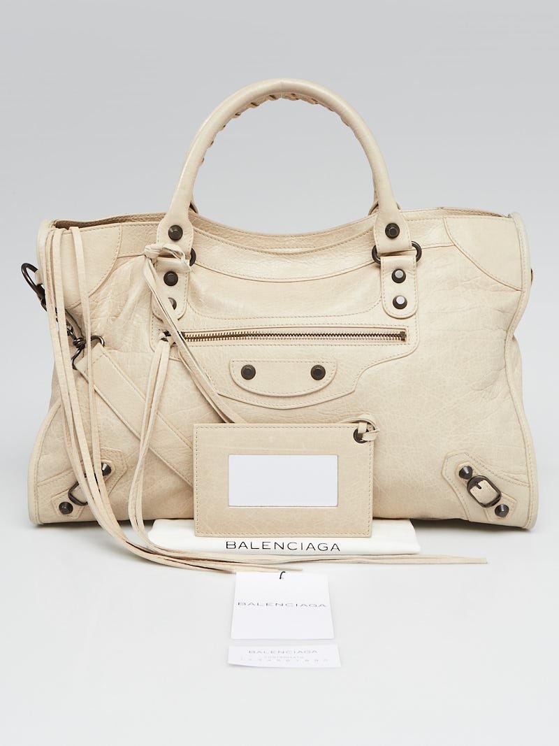 Balenciaga Praline Lambskin Leather Motorcycle City Bag | Yoogi's