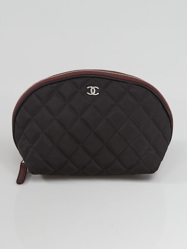 Chanel Black Quilted Nylon CC Cosmetic Bag
