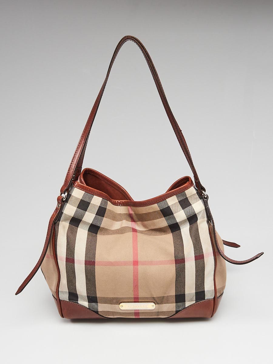 Burberry Brown Leather Bridle House Check Canvas Chester Bowling Bag -  Yoogi's Closet