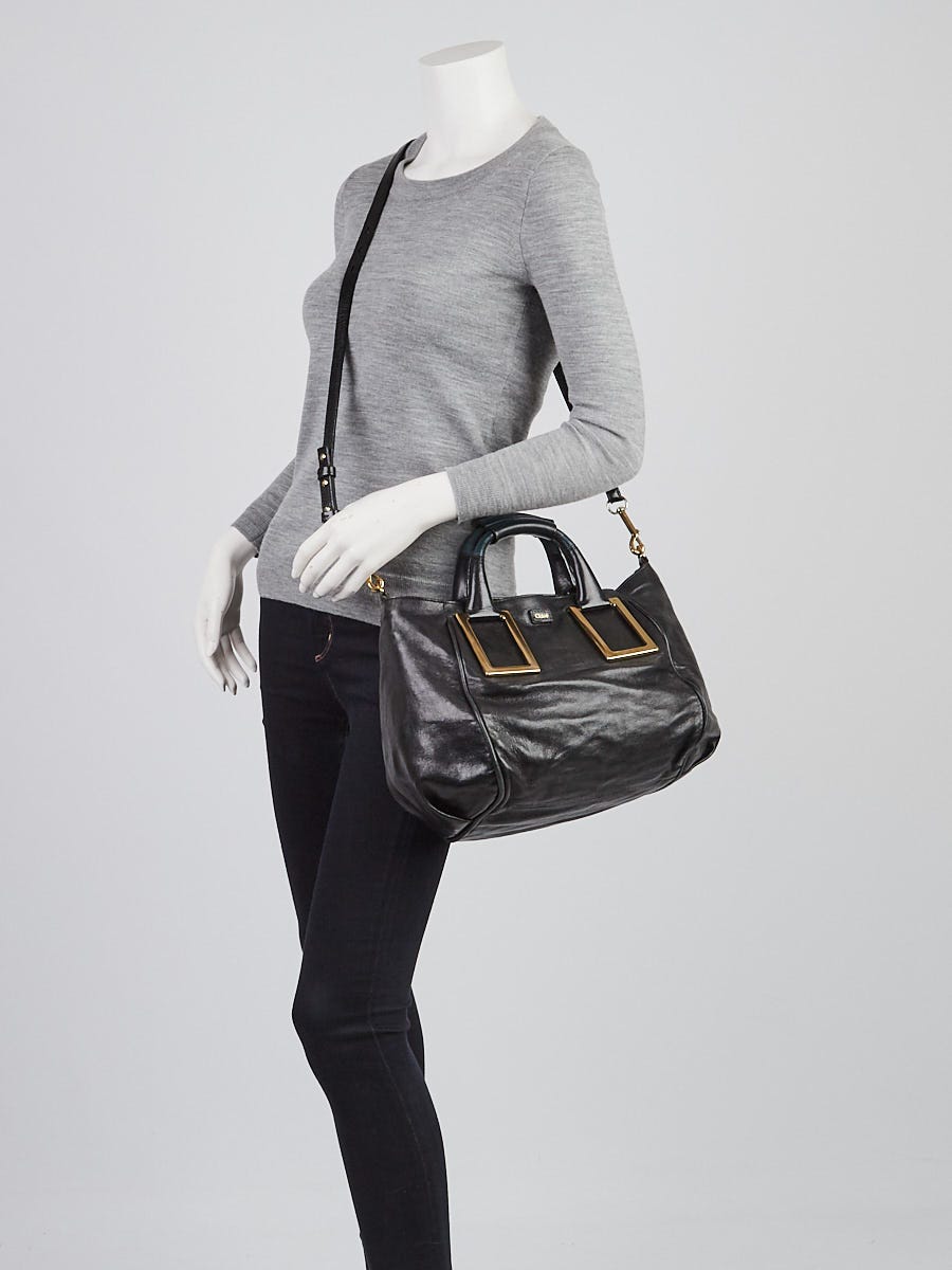 Chloe Black Leather Medium Ethel Satchel Bag | Yoogi's Closet