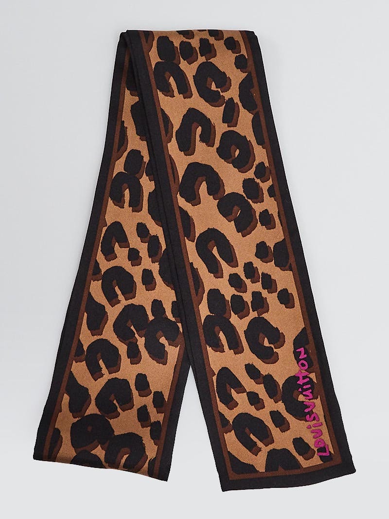 Louis Vuitton Leopard Print Silk Bandeau Scarf - Yoogi's Closet