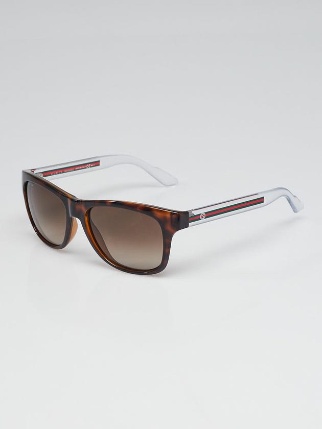 Gucci Tortoise Shell Acetate Gradient Tint Web Sunglasses-3709