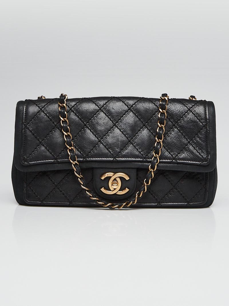 Chanel Black Quilted and Iridescent Calfskin Leather Sheriff