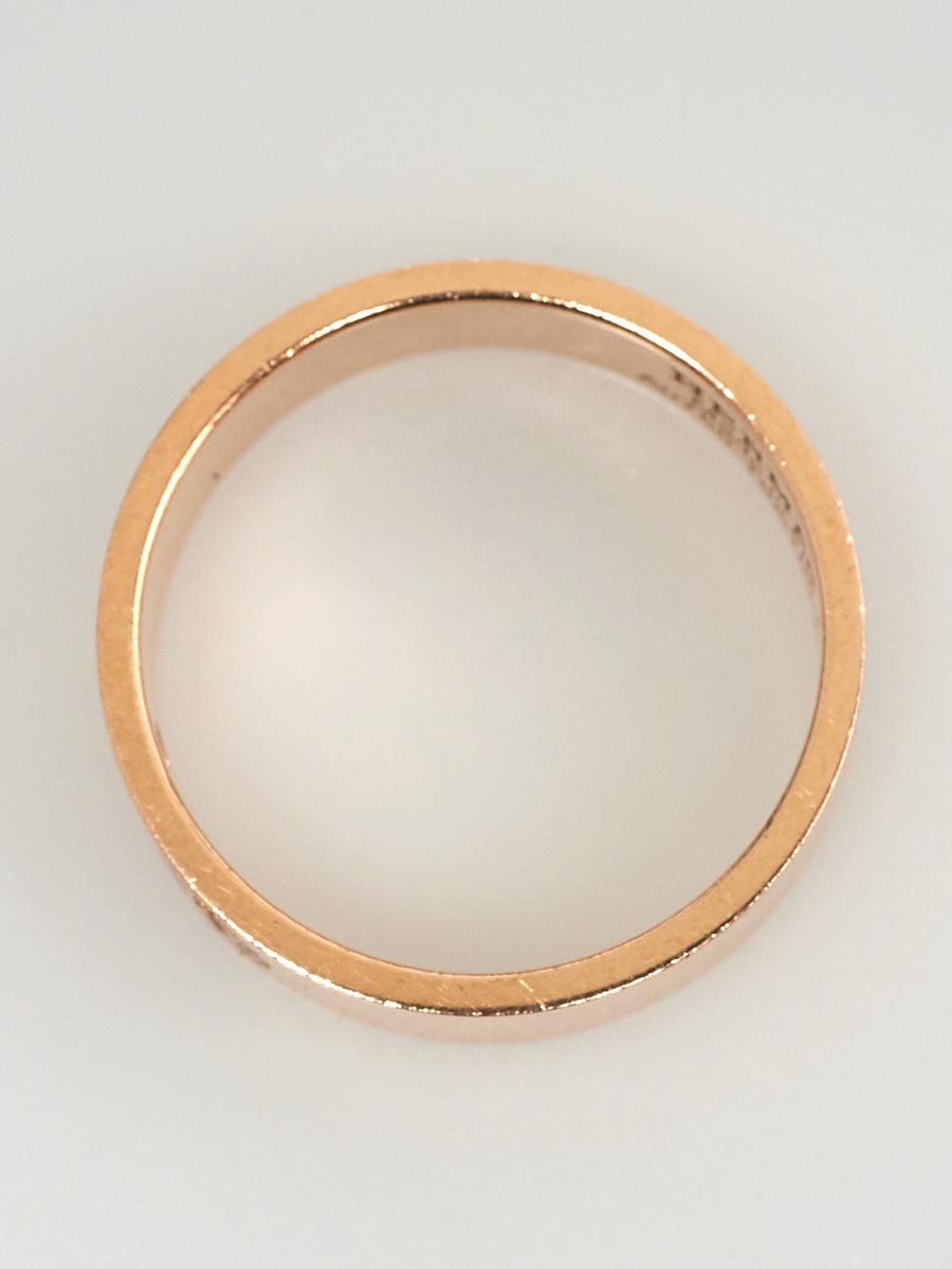 Hermes 18k Rose Gold and Diamond H d'Ancre Ring Size 52/6