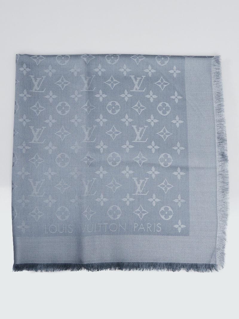 louis vuitton monogram shawl blue