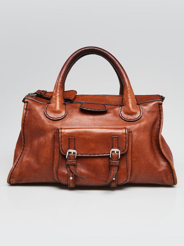 Chloe Brown Leather Edith Satchel Bag