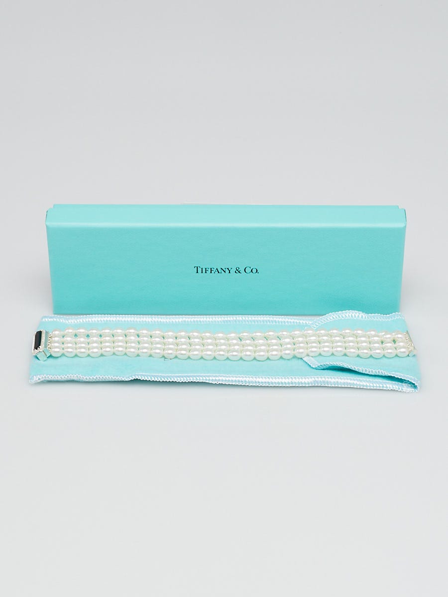Tiffany & Co. Four-Row Cultured Pearl and Onyx Ziegfeld Bracelet