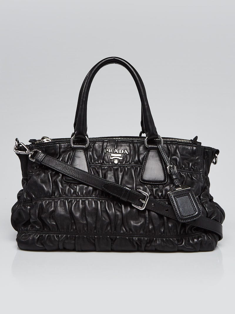 Prada Black Nappa Gaufre Leather Satchel Bag Yoogi s Closet