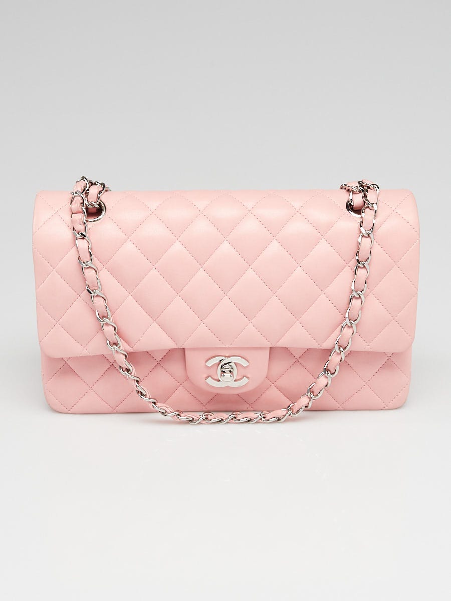 Chanel Pink Quilted Lambskin Leather Classic Medium Double Flap