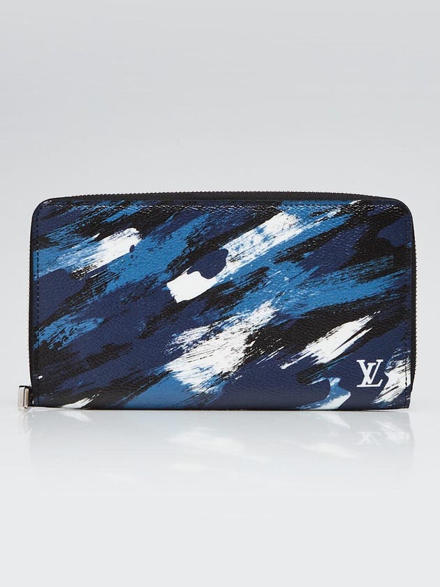 Louis Vuitton Blue Brushstroke Camouflage Print Coated Canvas Zippy Organizer Wallet
