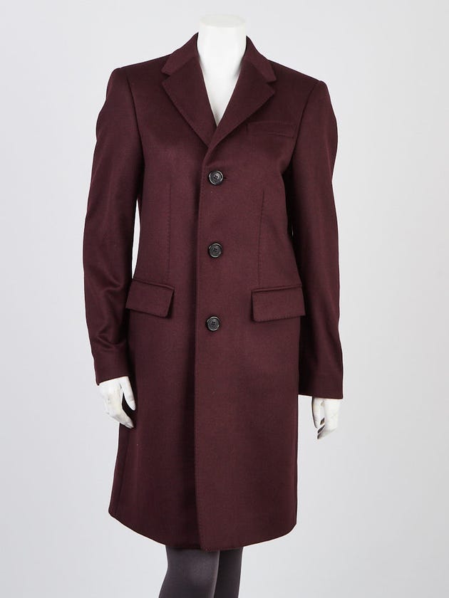 Burberry London Plum Cashmere Bishopsgate Coat Size 10/44