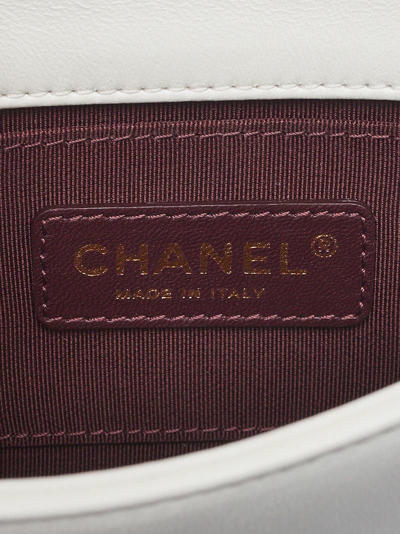 Boy brick leather handbag Chanel White in Leather - 20309853