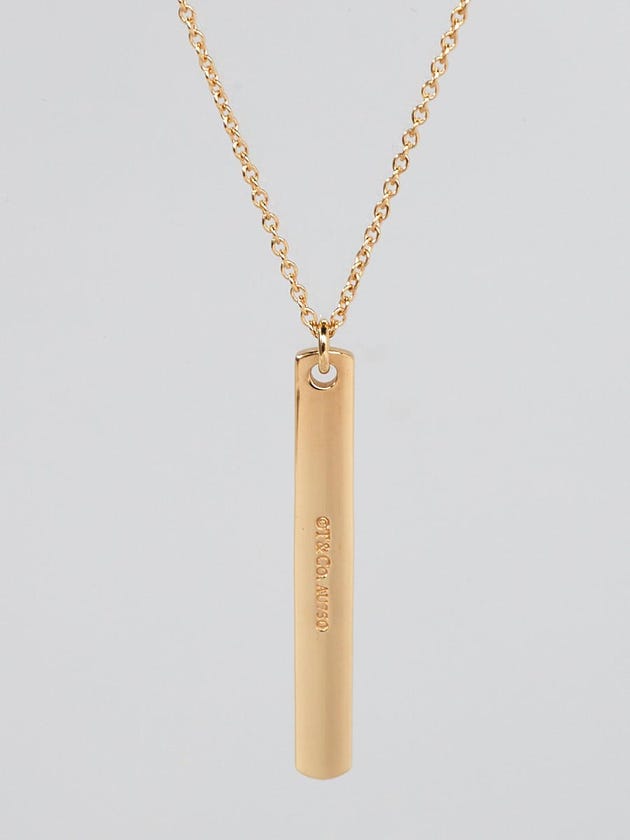 Tiffany & Co. 18K Gold 1837 Bar Pendent Necklace