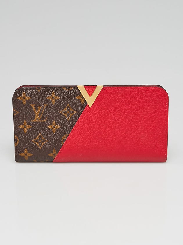 Louis Vuitton Monogram Canvas and Red Leather Kimono Wallet