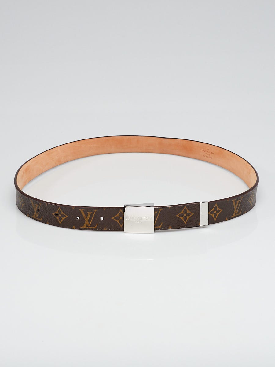 Authentic Louis Vuitton Monogram Pattern Square Buckle Women Belt