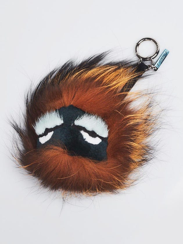 Fendi Brown/Black/Blue Mink/Fox/Rabbit Fur 'Furebel' Monster Bag Bugs Key Chain and Bag Charm