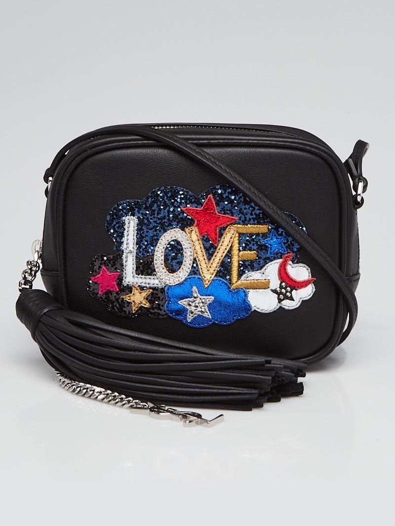 Yves Saint Laurent Black Leather Love Mini Blogger Bag - Yoogi's Closet