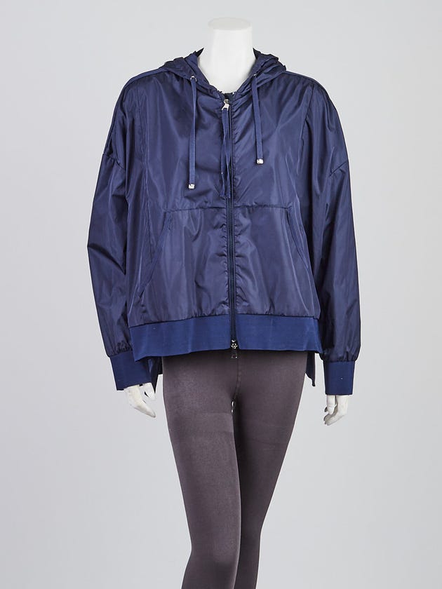 Moncler Navy Blue Nylon Wind Breaker Jacket Size 3/L