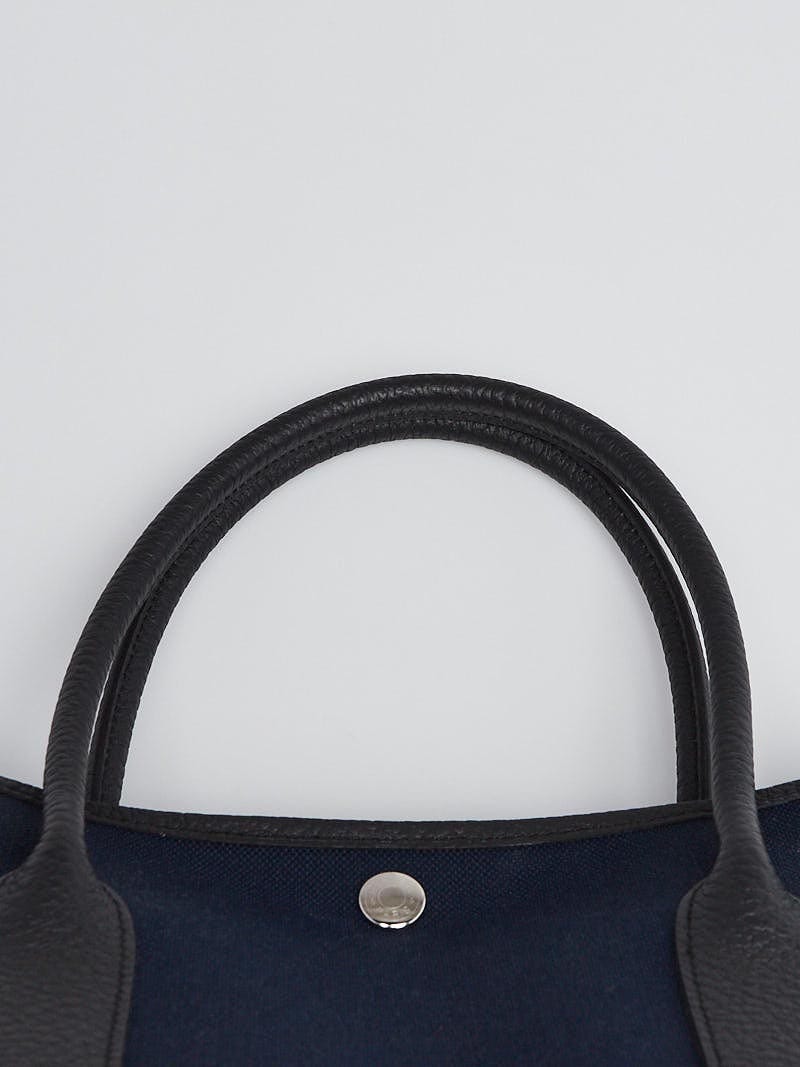 Hermes Navy Blue Canvas and Black Leather Garden Party 36 Tote Bag -  Yoogi's Closet