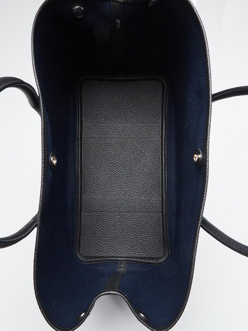 Hermes Grey/Black Canvas Buffalo Leather Garden Party 36 Bag