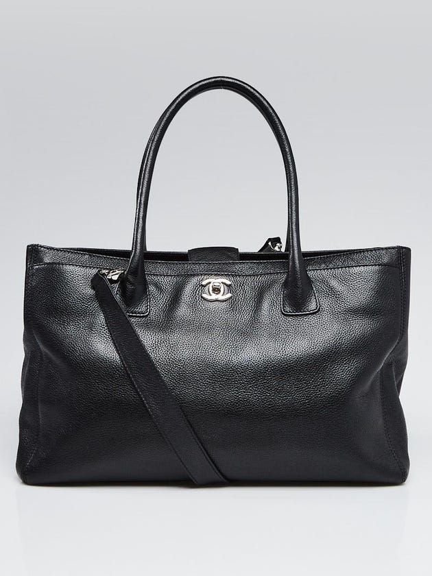 Chanel Black Caviar Leather Cerf Tote Bag