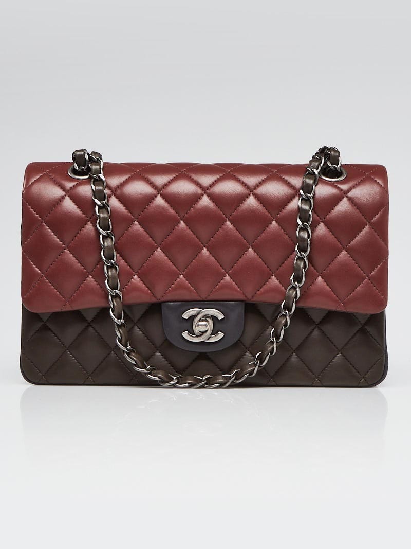 Chanel Tricolor Classic Single Flap Bag Quilted Lambskin Medium