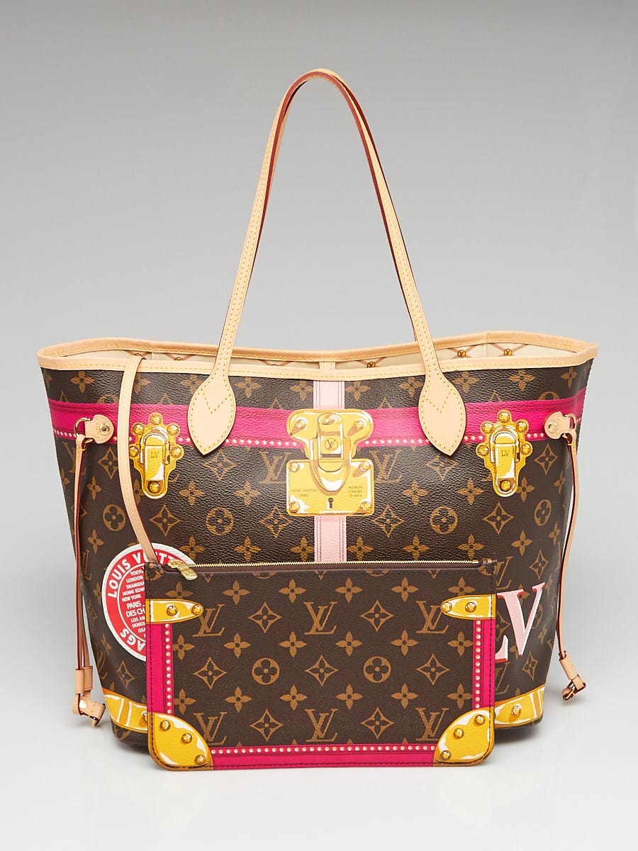 Louis Vuitton Limited Edition Sugar Pink Poppy Monogram Jungle Neverfull MM  Bag - Yoogi's Closet