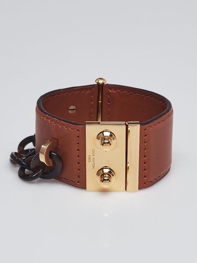 Louis Vuitton Brown Leather Lock Me Nomade Bracelet