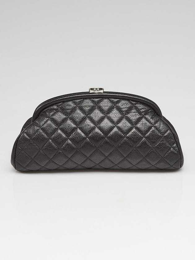 Chanel Black Quilted Caviar Leather Timeless Clutch Bag