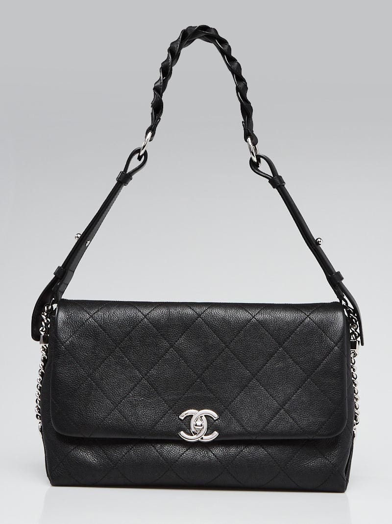 Chanel Black Quilted Leather Braided With Style Small Flap Bag