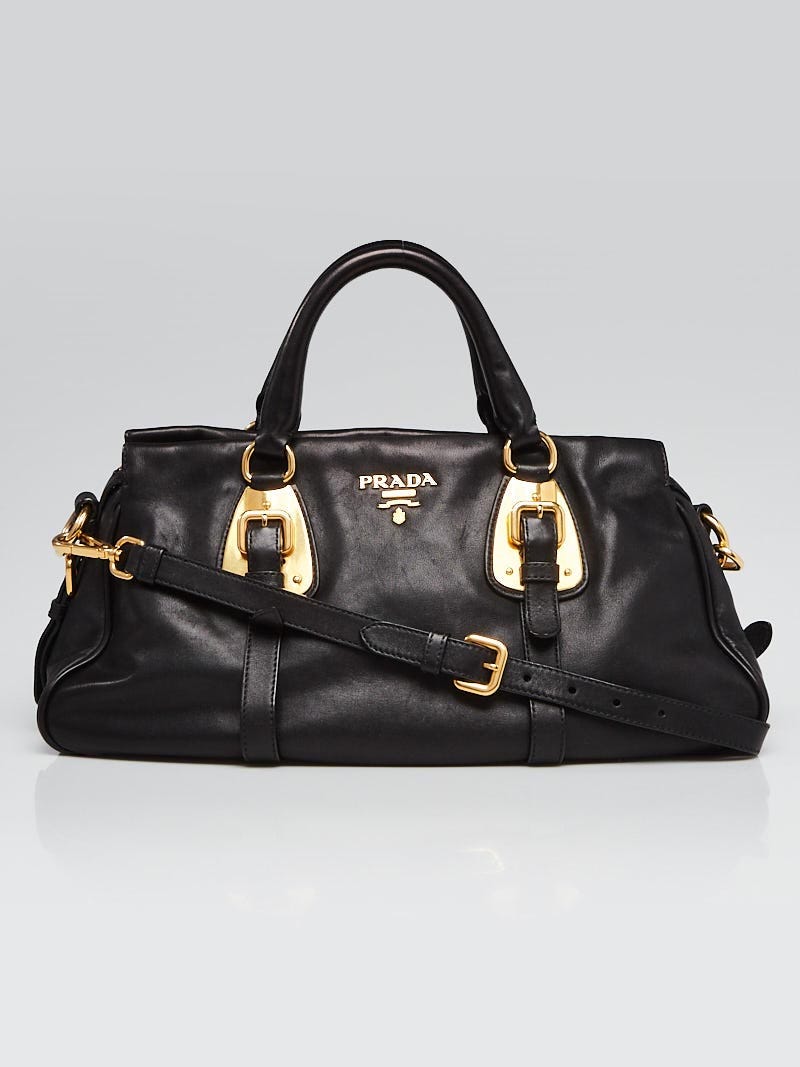 Prada Black Soft Calfskin Leather Satchel Bag BN1903 Yoogi s Closet