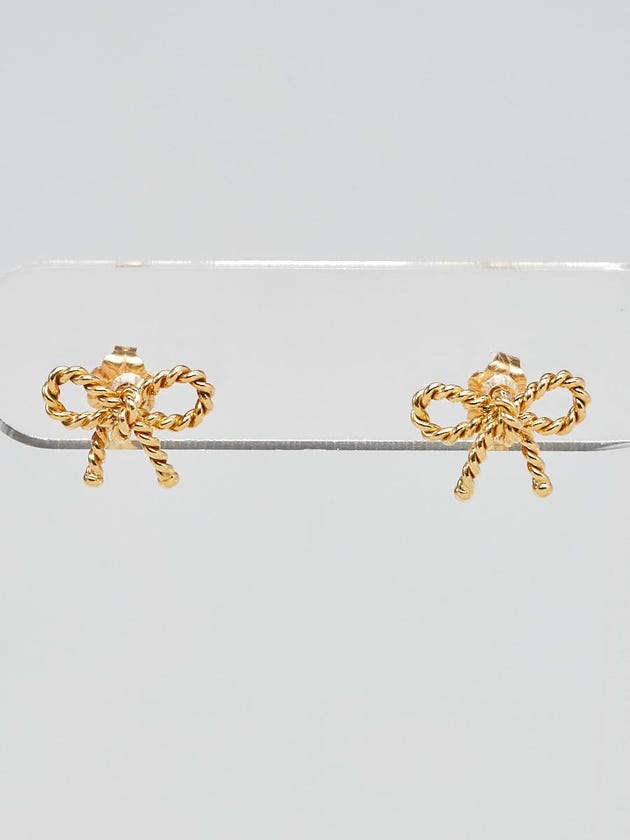 Tiffany & Co. 18k Yellow Gold Twist Bow Stud Earrings