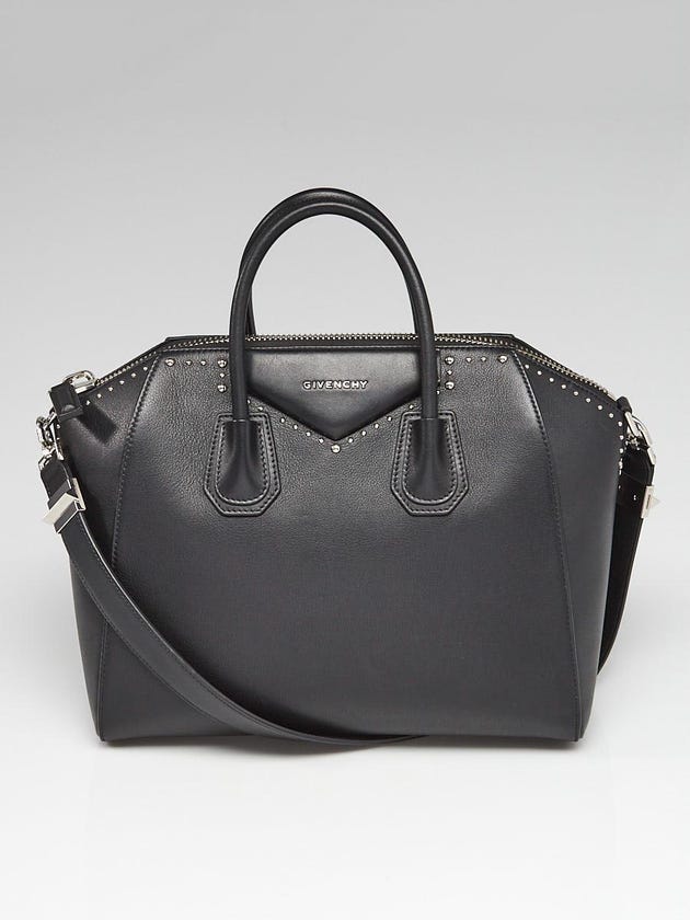 Givenchy Black Calf Leather Medium Studded Antigona Bag