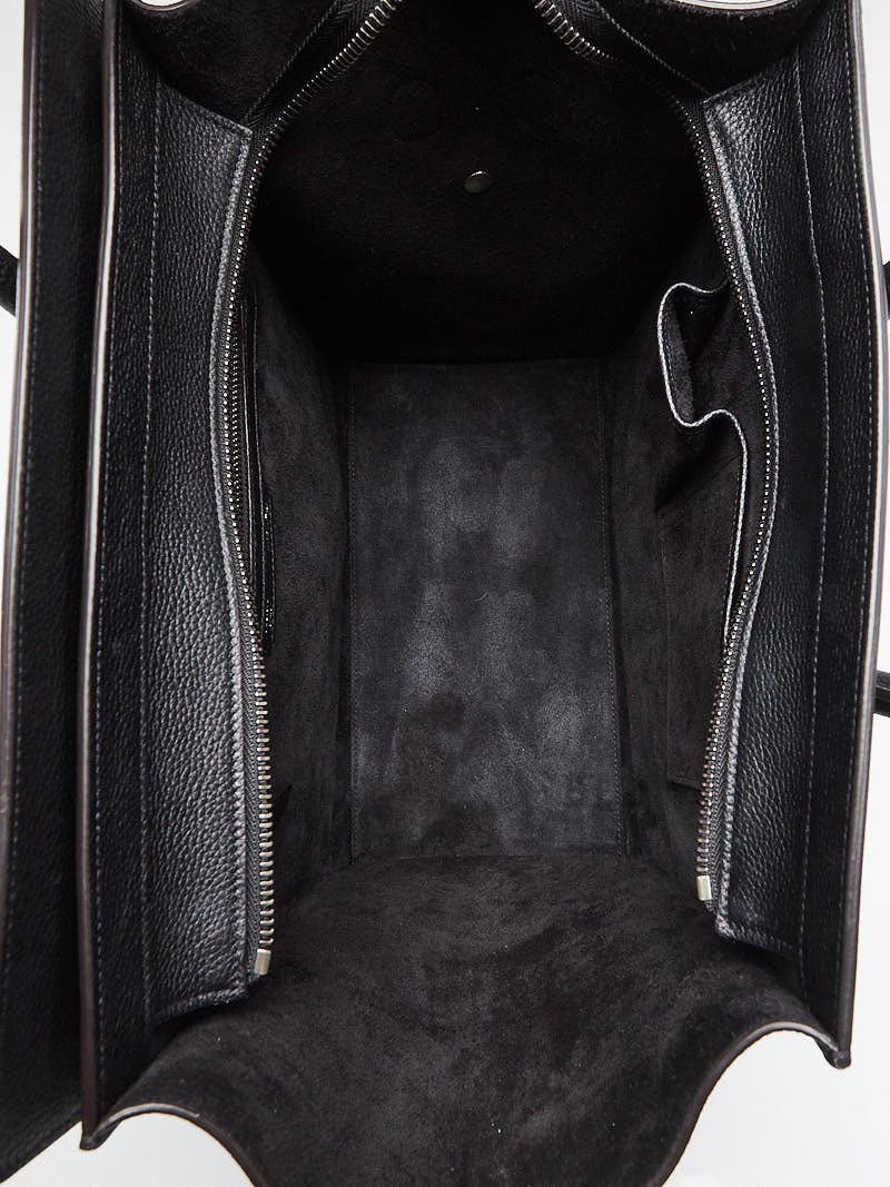 Celine Black Grained Leather Mini Luggage Tote Bag | Yoogi's Closet