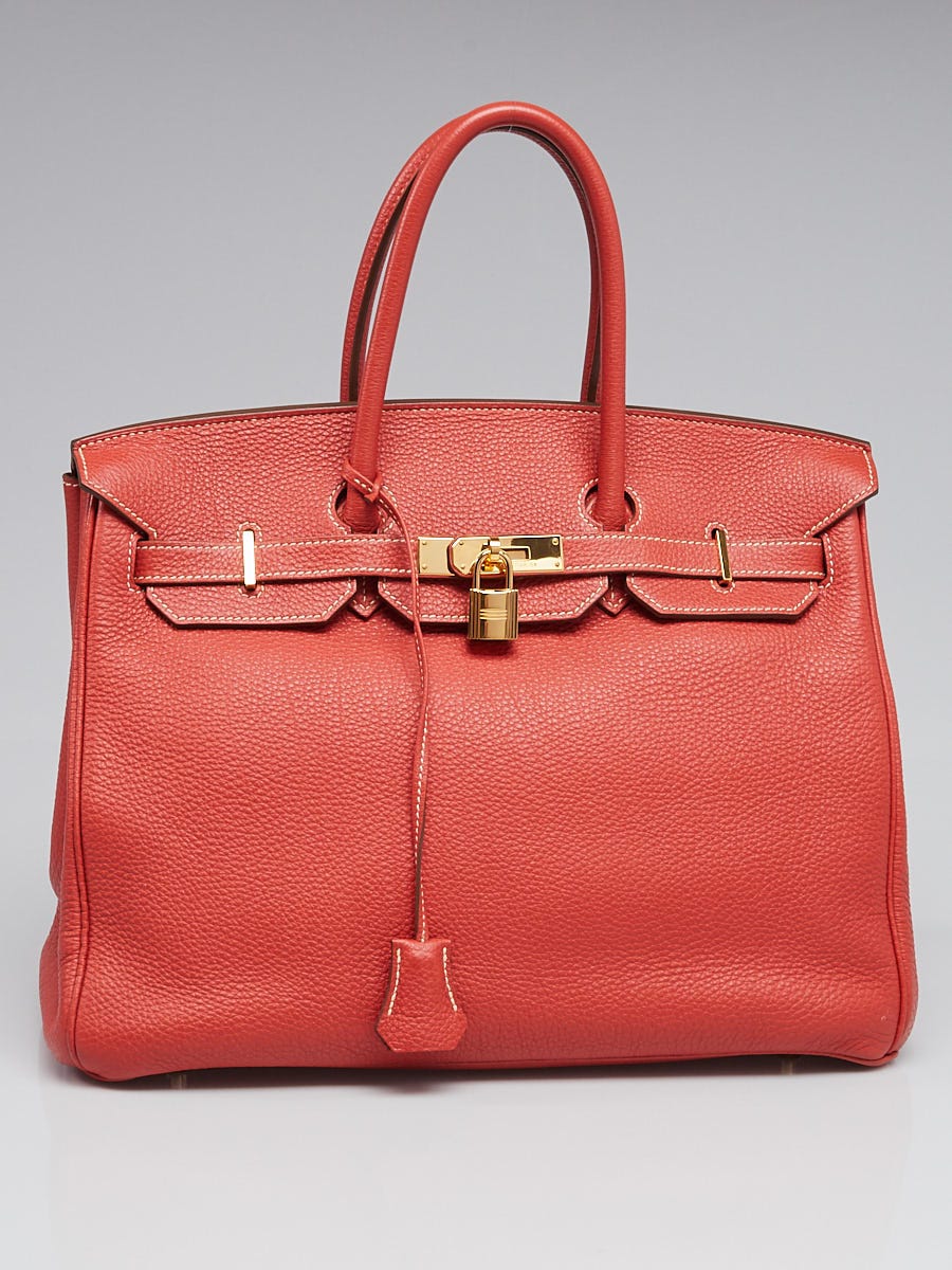 Hermes Birkin 35cm Togo leather Handbag burgundy gold
