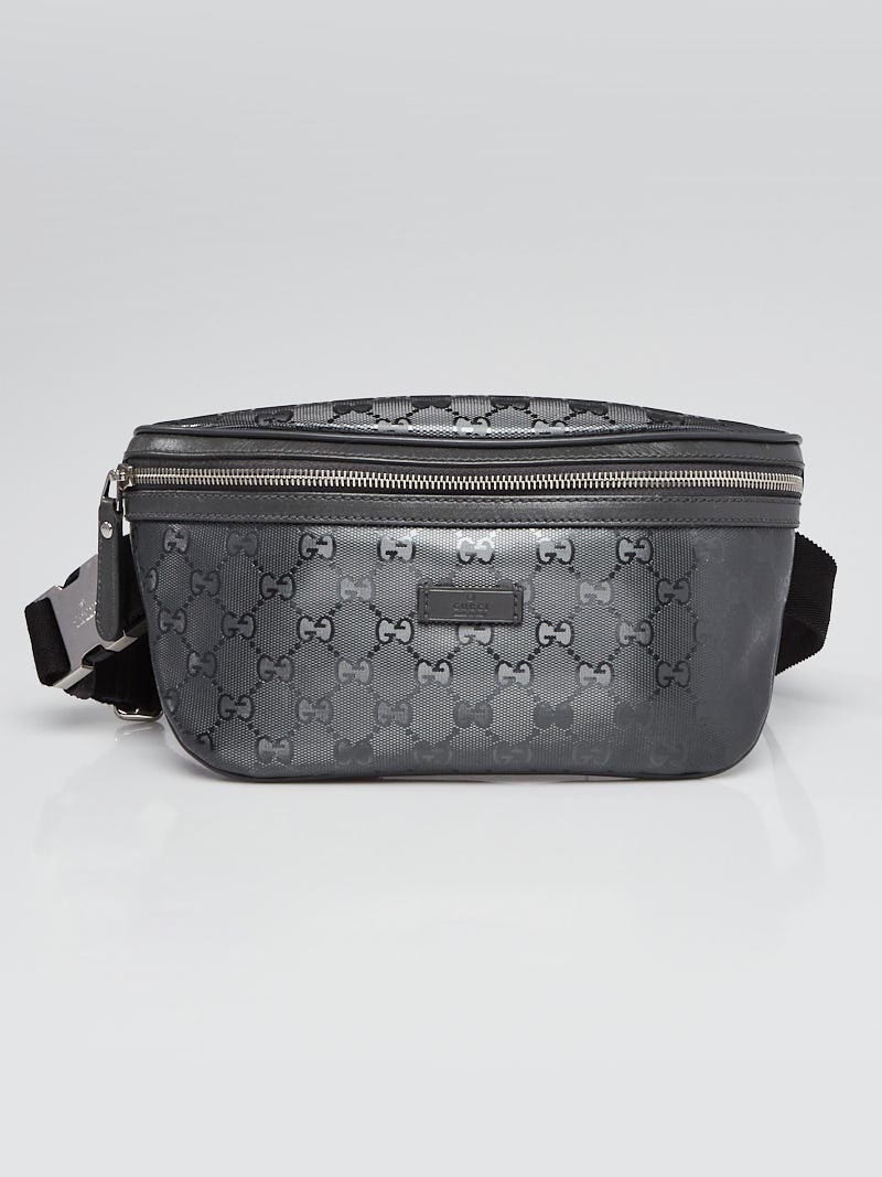 Gucci Grey Guccissima Crystal Coated Canvas Waist Belt Bag