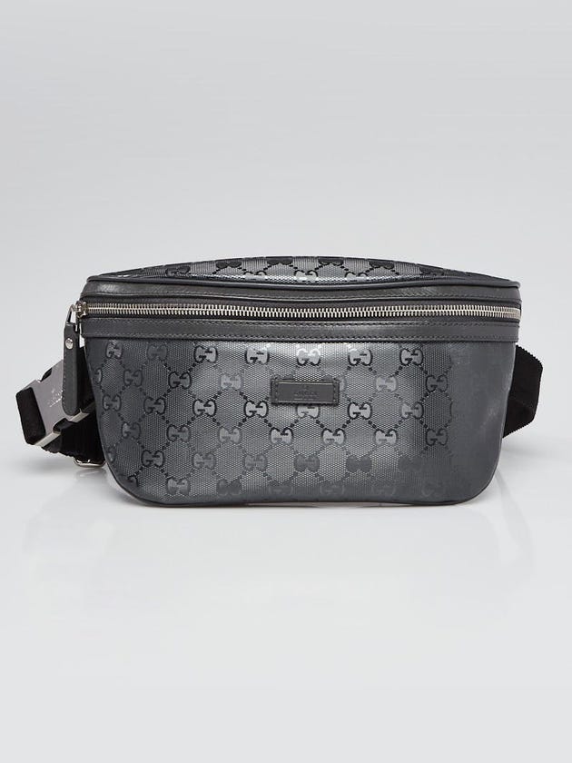 Gucci Grey Guccissima Crystal Coated Canvas Waist Belt Bag